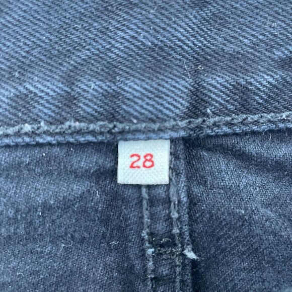 Levis Premium Black Denim Frayed Hem Skirt Size 28  1963 - Picture 4 of 9